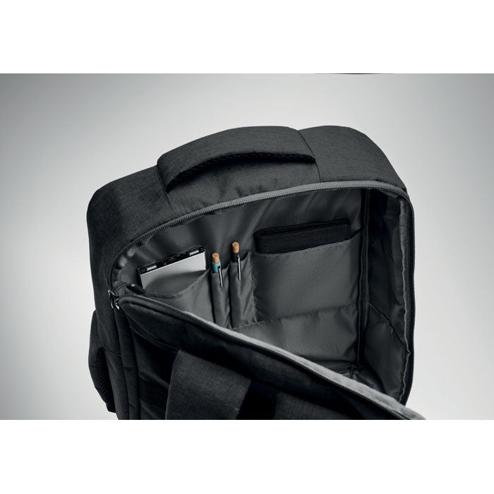 Promo ruksak za 15" laptop sa otvaranjem od 180º, crne boje | Poslovni pokloni | Reklamni pokloni