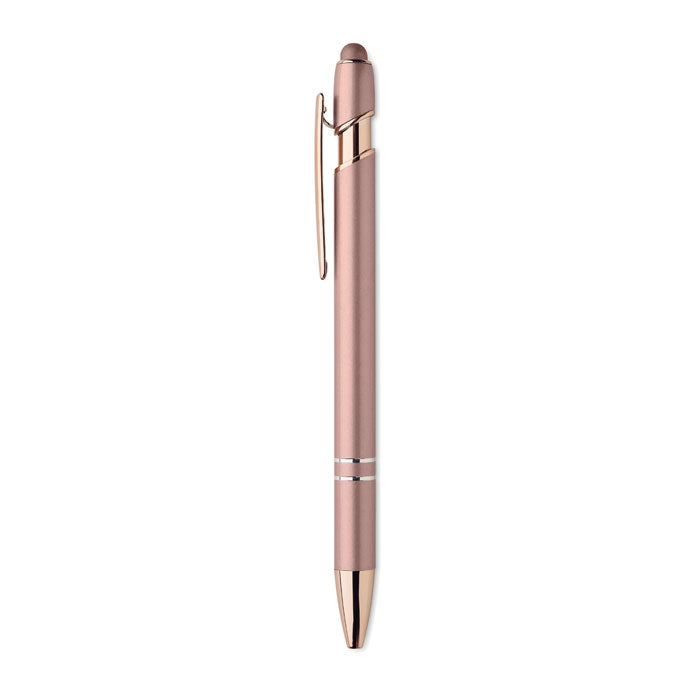 Promotivna stylus kemijska olovka s rosegold detaljima, ružičaste boje | Reklamni pokloni