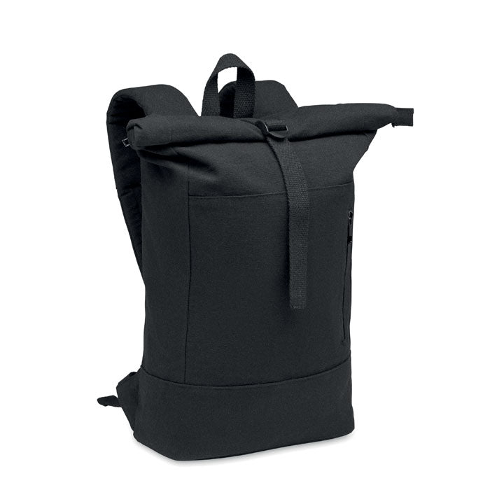 Promotivni rolltop ruksak za 15" prijenosno računalo, crne boje | Poslovni pokloni
