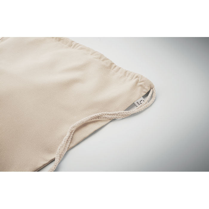 Promotivni ruksak / vrećica s vezicama od recikliranog materijala, bež boje | Reklamni pokloni