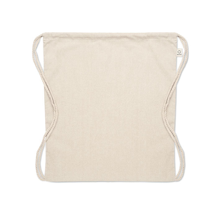 Reklamni ruksak / vrećica s vezicama od recikliranog materijala, bež boje | Poslovni pokloni