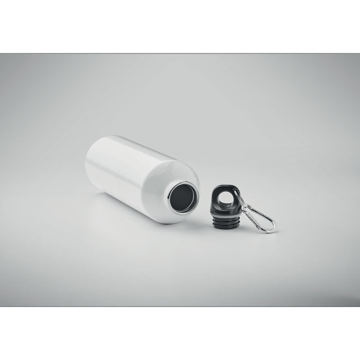 Promo boca od recikliranog nehrđajućeg čelika s karabinerom, 750ml bijele boje | Poslovni pokloni