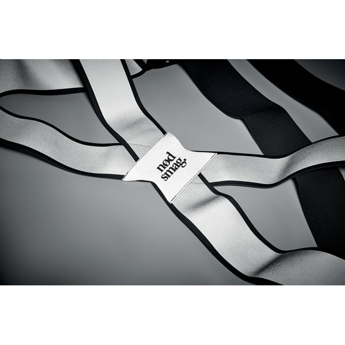 Promo podesivi reflektirajući pojas za tijelo, crne boje | Poslovni pokloni