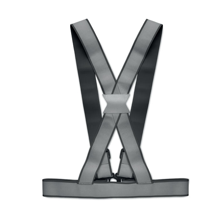 Reklamni podesivi reflektirajući pojas za tijelo, crne boje | Promidžbeni pokloni