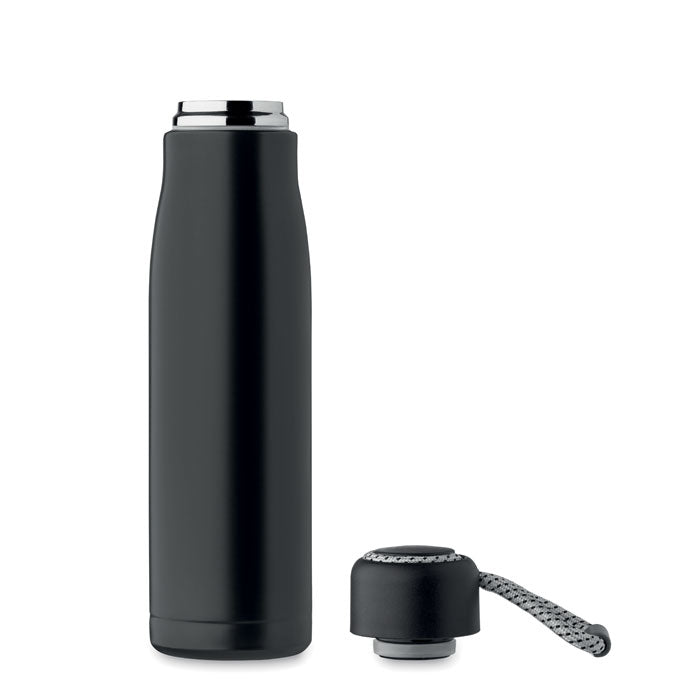 Promotivna boca od recikliranog nehrđajućeg čelika, 500ml, crne boje | Promo pokloni