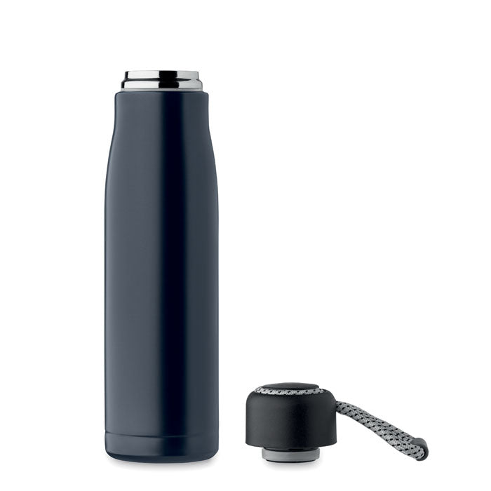 Promotivna boca od recikliranog nehrđajućeg čelika, 500ml, navy plave boje | Promidžbeni pokloni