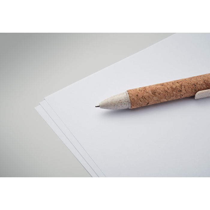 Reklamna kemijska olovka s mogućnošći pisanja u četiri boje, bež boje | Promo pokloni