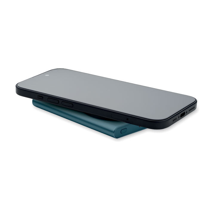 Promo magnetski bežični punjač 15W i prijenosna baterija od 5000 mAh, plave boje | Promotivni pokloni