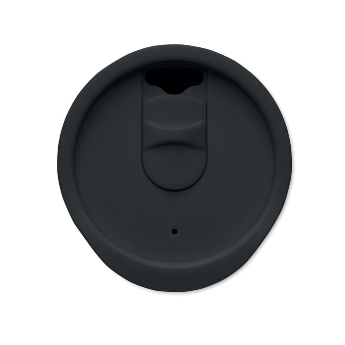 Reklamna dvoslojna šalica od PP-a, kapaciteta 300ml, crne boje | Promidžbeni pokloni