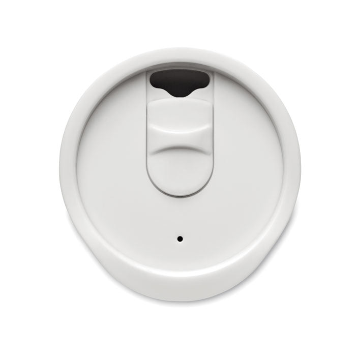 Reklamna dvoslojna šalica od PP-a, kapaciteta 300ml, bijele boje | Promidžbeni pokloni