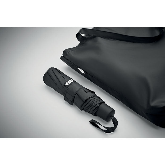 Promidžbeni 21" kišobran od 190T RPET svile, crne boje | Reklamni pokloni