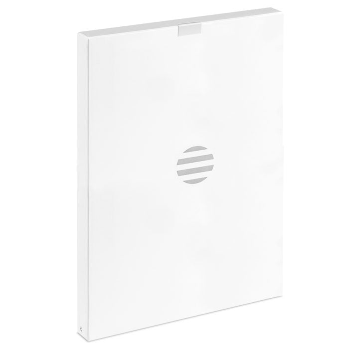 Promidžbena poslovna mapa A4 formata s lanenom-PU navlakom, crne boje | Poslovni pokloni