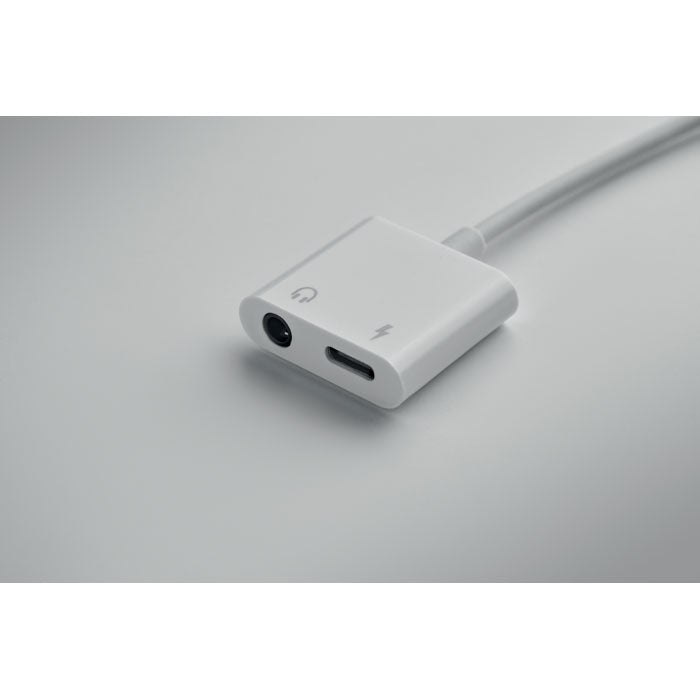Promidžbeni višenamjenski USB tip-C priključak, bijele boje | Poslovni pokloni