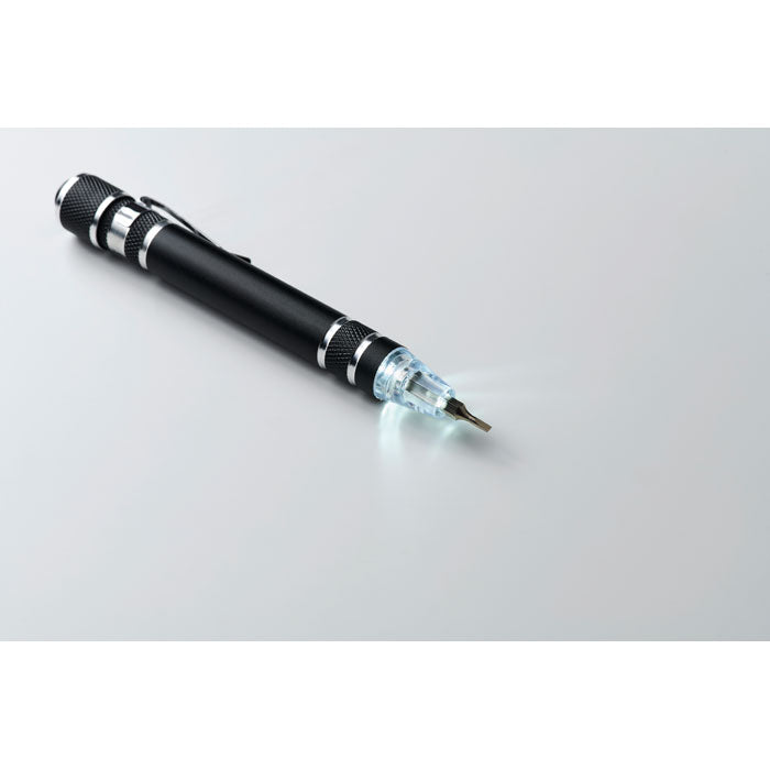 Promotivni višenamjenski alat u obliku olovke, crne boje | Poslovni pokloni | Promo pokloni