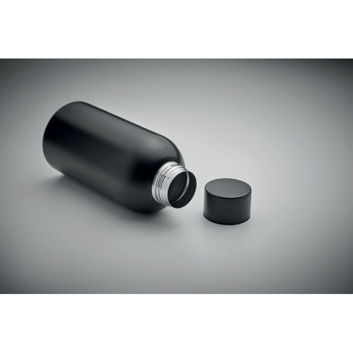 Promo jednoslojna boca od recikliranog nehrđajućeg čelika, 500ml crne boje | Poslovni pokloni