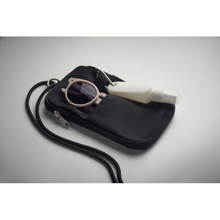 Promotivna torbica za rame od recikliranog pamuka, crne boje | Promidžbeni pokloni