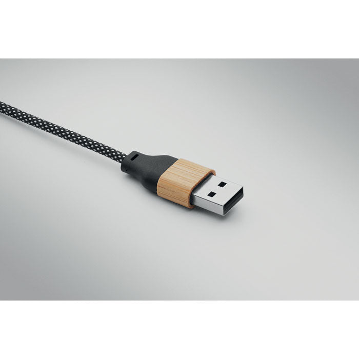 Promidžbeni kabel za punjenje od 60 W, smeđe boje | Poslovni pokloni