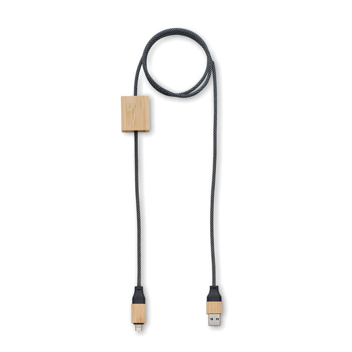 Promo kabel za punjenje od 60 W, smeđe boje | Poslovni pokloni