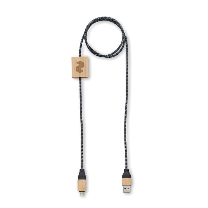Reklamni kabel za punjenje od 60 W, smeđe boje | Promidžbeni pokloni