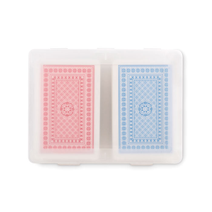 Reklamni set igraćih karata u recikliranoj PP kutiji, transparentne boje | Promidžbeni pokloni