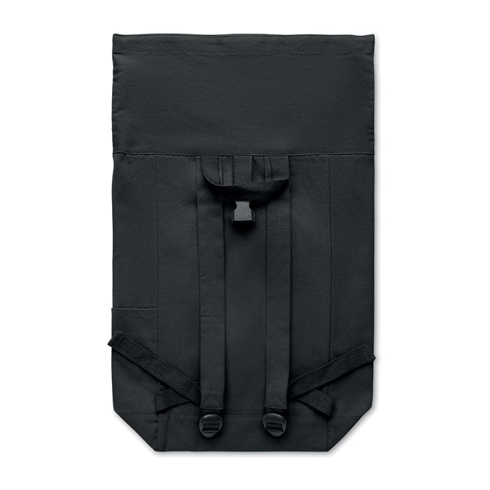 Reklamni roll top ruksak, crne boje | Poslovni pokloni