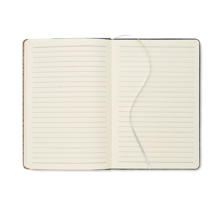 Reklamni A5 notes s koricama od RPET filca i pluta, srebrne boje | Poslovni pokloni