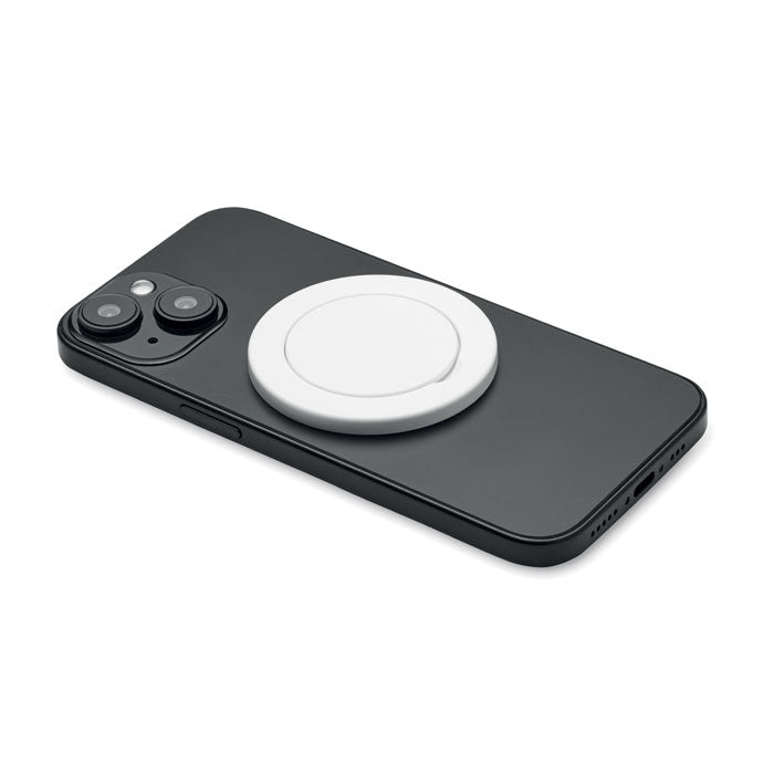 Reklamni magnetski držač i postolje za telefon, bijele boje | Poslovni pokloni