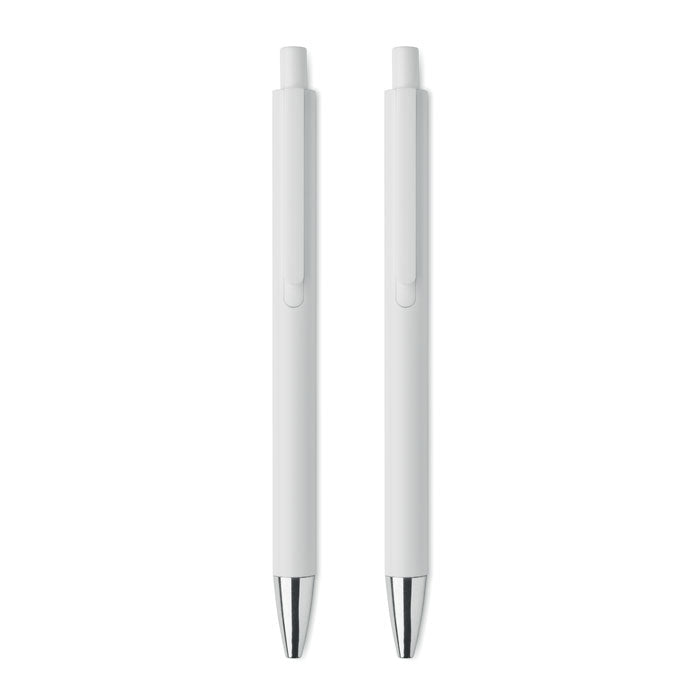 Reklamni set za pisanje s kemijskom olovkom i olovkom bez tinte, bijele boje | Poslovni pokloni