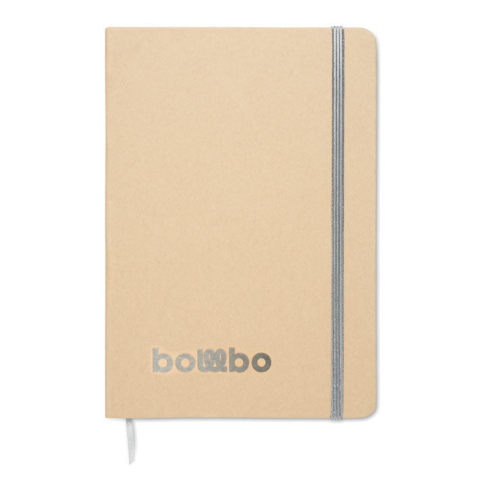 Promotivni A5 notes s tvrdim koricama i gravurom u boji, srebrne boje s tiskom | Poslovni pokloni