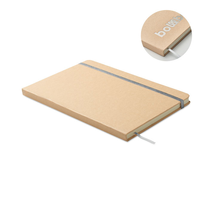 Promotivni A5 notes s tvrdim koricama i gravurom u boji, srebrne boje | Poslovni pokloni