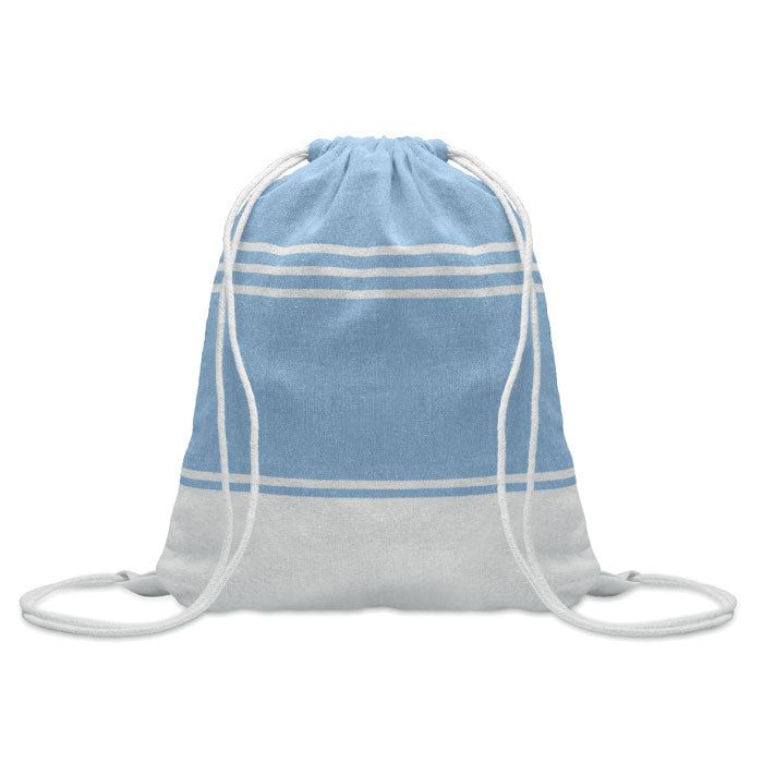 Promo pamučni ručnik za plažu s vrećicom, 180 gr/m² tirkizne boje | Poslovni pokloni