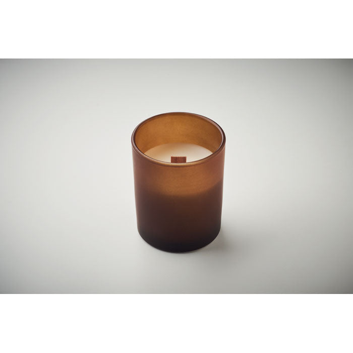Reklamna mirisna voštana svijeća od 80 g s aromom vanilije, smeđe boje | Poslovni pokloni