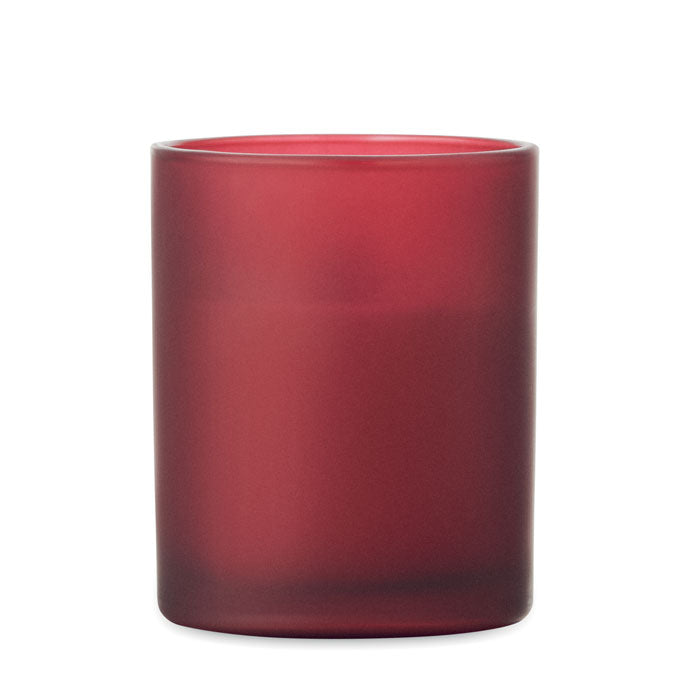 Promo mirisna voštana svijeća od 80 g s aromom vanilije, crvene boje | Poslovni pokloni