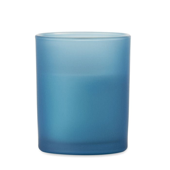 Promo mirisna voštana svijeća od 80 g s aromom vanilije, plave boje | Poslovni pokloni