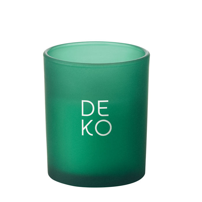 Reklamna mirisna voštana svijeća od 80 g s aromom vanilije, zelene boje s tiskom | Poslovni pokloni