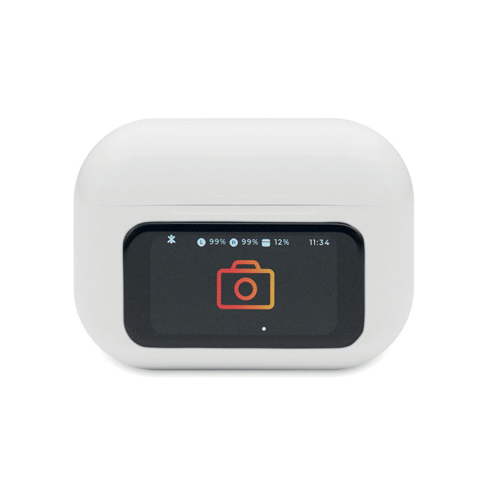 Promidžbene ABS bežične stereo slušalice, 30 mAh bijele boje | Reklamni pokloni