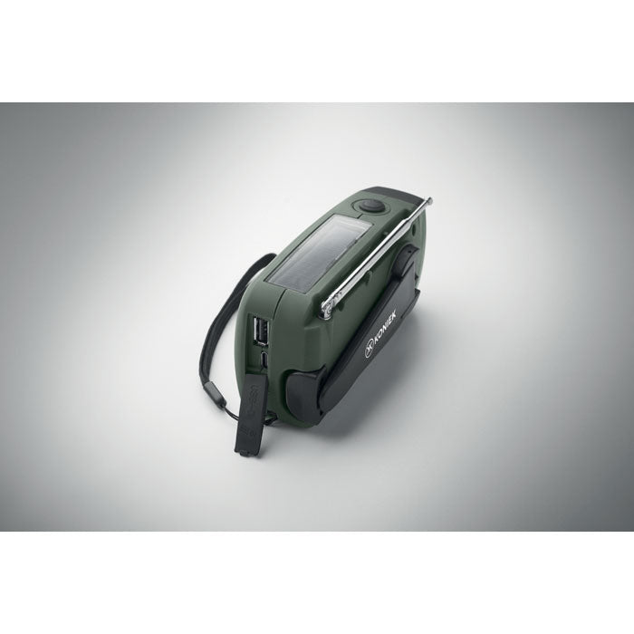 Promidžbeni prijenosni AM/FM radio izrađen od ABS plastike, zelene boje | Reklamni pokloni