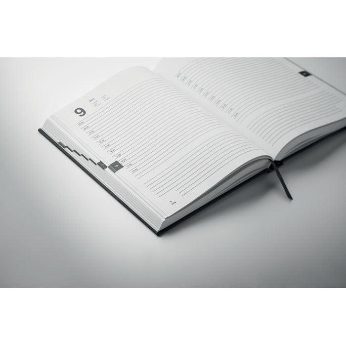 Promotivni A5 planer od recikliranog materijala, crne boje | Poslovni pokloni | Promo pokloni