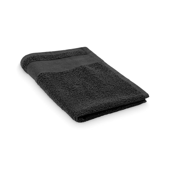 Promotivni ručnik od 100% pamuka, 30x50cm, crne boje | Poslovni pokloni | Promo pokloni