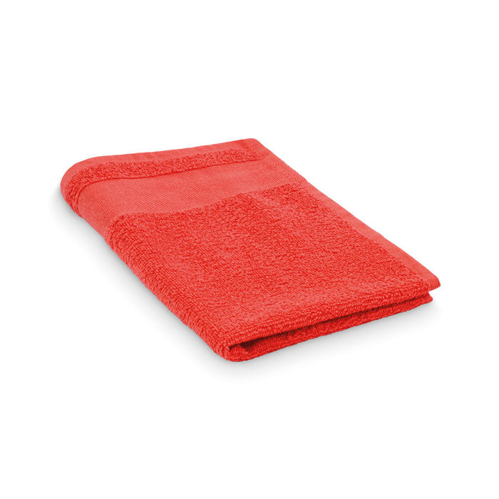 Promotivni ručnik od 100% pamuka, 30x50cm, crvene boje | Poslovni pokloni | Promo pokloni