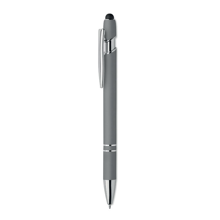 Promotivna stylus kemijska olovka od recikliranog aluminija, sive boje | Poslovni pokloni