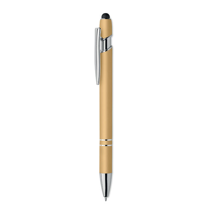 Promotivna stylus kemijska olovka od recikliranog aluminija, zlatne boje | Poslovni pokloni