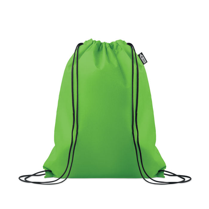 Promotivni ruksak/vrećica s vezicama od RPET-a, 80 gr/m², boja zelene limete | Poslovni pokloni