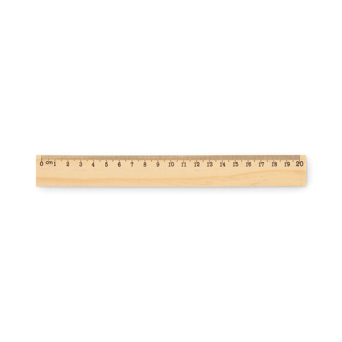 Promotivno drveno ravnalo od borovine, 20cm, smeđe boje | Poslovni pokloni