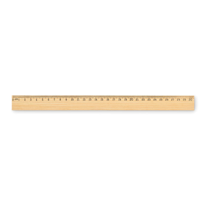 Promotivno drveno ravnalo od borovine, 30cm, smeđe boje | Poslovni pokloni