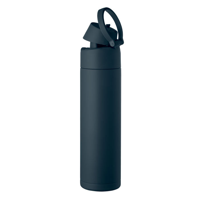 Reklamna jednoslojna boca od recikliranog nehrđajućeg čelika, 650 ml navy plave boje | Promotivni pokloni