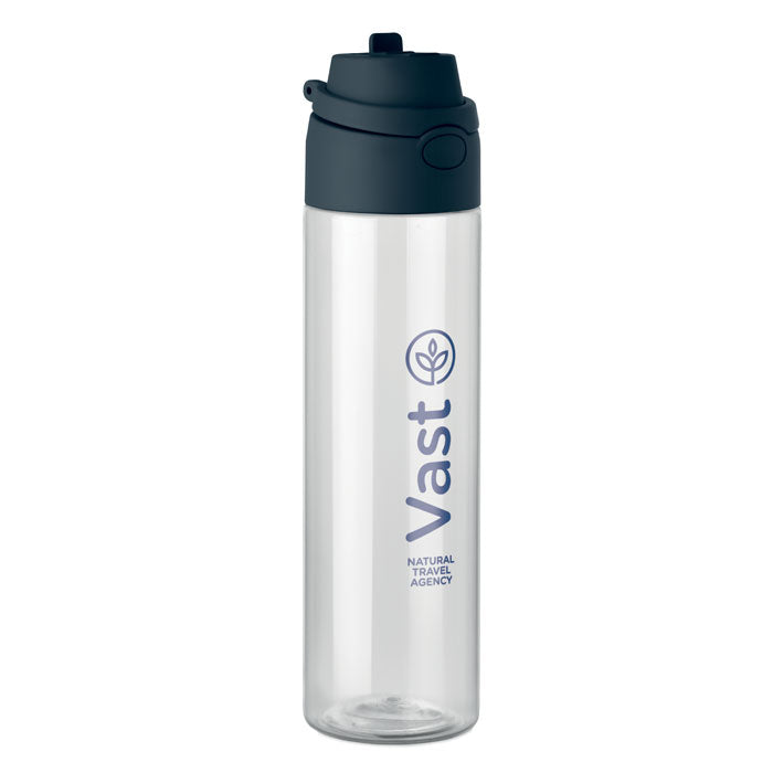 Promidžbena RPET boca za vodu s 2-u-1 poklopcem, 700ml navy plave boje | Reklamni pokloni