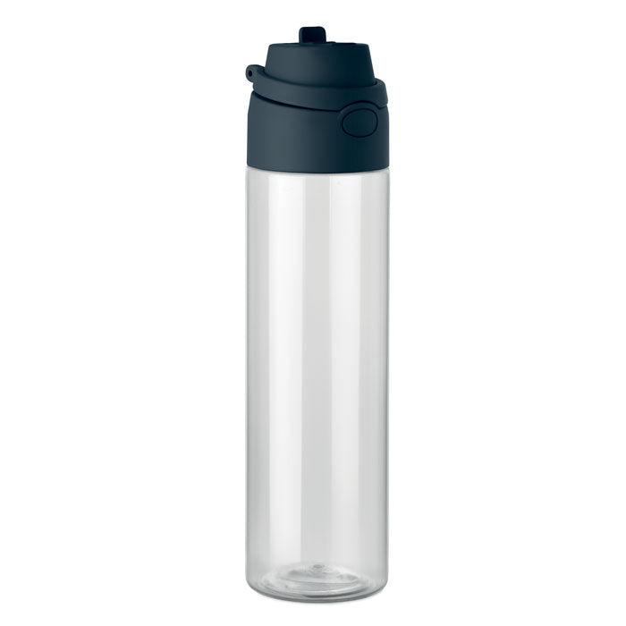 Reklamna RPET boca za vodu s 2-u-1 poklopcem, 700ml navy plave boje | Poslovni pokloni