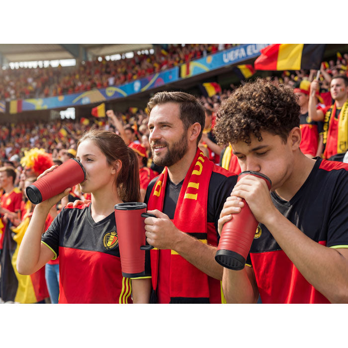 Reklamna navijačka termo čaša od nehrđajućeg čelika, 700ml crvene boje | Promidžbeni pokloni