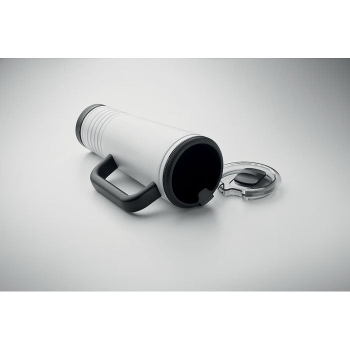 Promo navijačka termo čaša od nehrđajućeg čelika, 700ml bijele boje | Poslovni pokloni